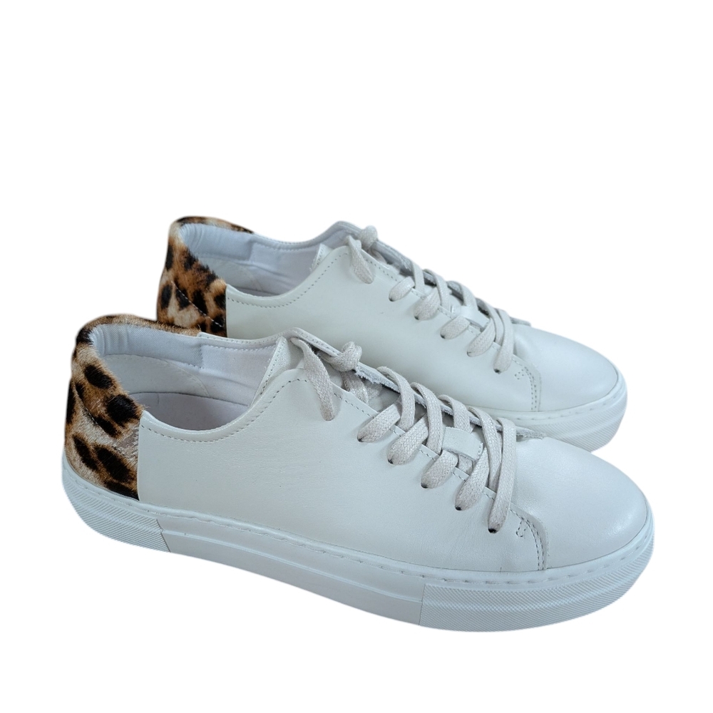 ABLE Emmy Bone/Cheetah Leather Sneakers Size 10 - Picture 13 of 13